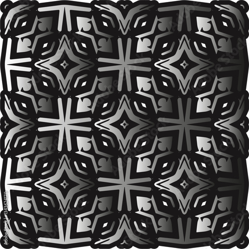 Silver metallic gradient with repeat Pattern . Abstract metallic background.