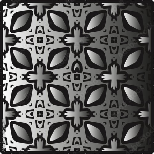 Silver metallic gradient with repeat Pattern . Abstract metallic background.