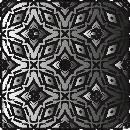 Silver metallic gradient with repeat Pattern . Abstract metallic background.
