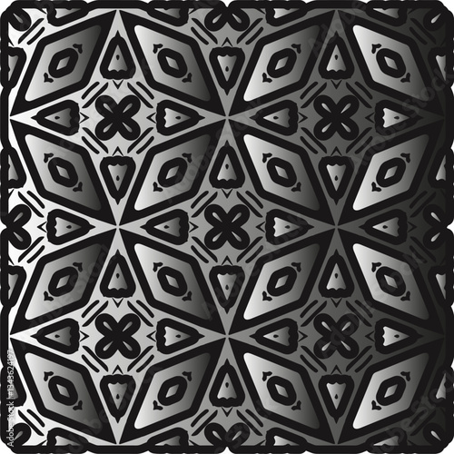 Silver metallic gradient with repeat Pattern . Abstract metallic background.