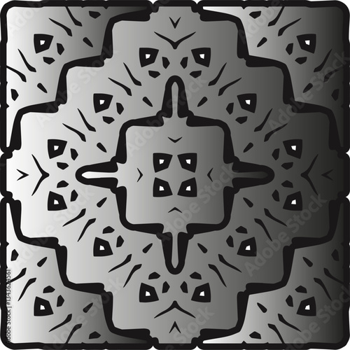 Silver metallic gradient with repeat Pattern . Abstract metallic background.