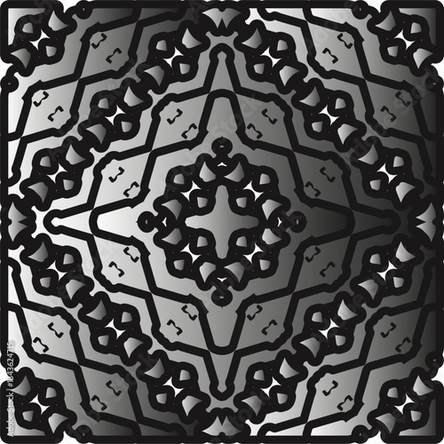 Silver metallic gradient with repeat Pattern . Abstract metallic background.
