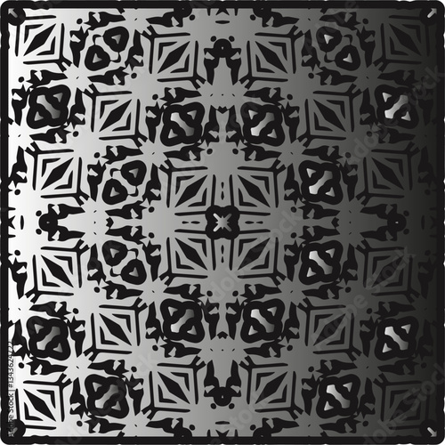 Silver metallic gradient with repeat Pattern . Abstract metallic background.