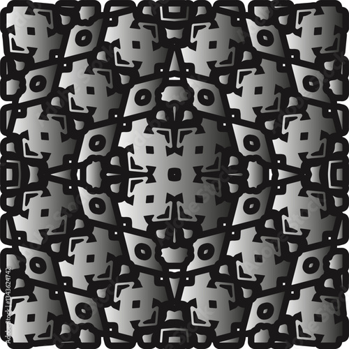 Silver metallic gradient with repeat Pattern . Abstract metallic background.