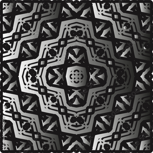 Silver metallic gradient with repeat Pattern . Abstract metallic background.