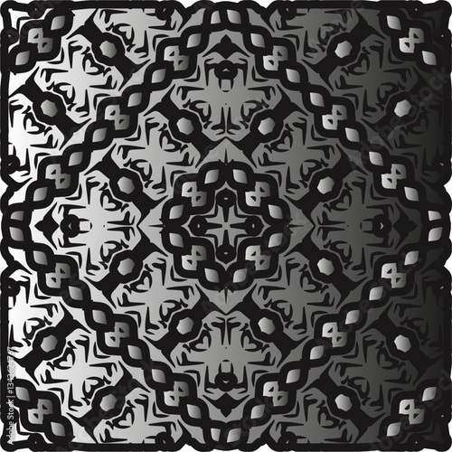 Silver metallic gradient with repeat Pattern . Abstract metallic background.