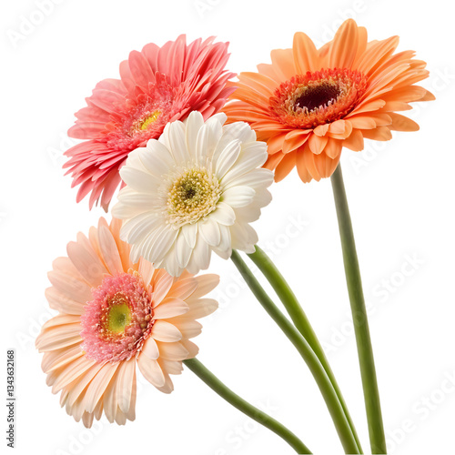 Gerbera Daisies: Pink, Orange, White Flowers