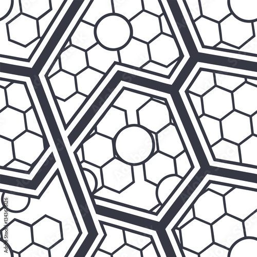 Seamless Geometric and Optical Illusion Patterns in Black and White