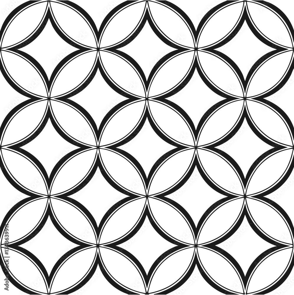Seamless Geometric and Optical Illusion Patterns in Black and White Seamless Geometric and Optical Illusion Patterns in Black and White