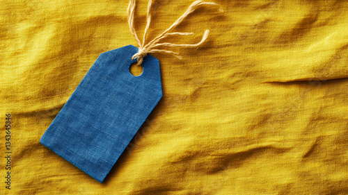 blank tag on blue background