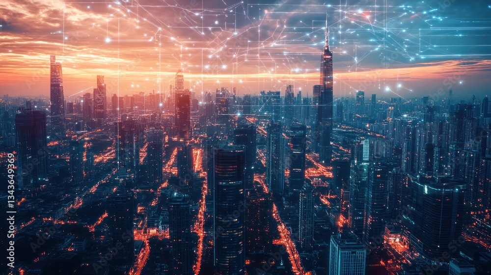 Fototapeta premium Smart City Network