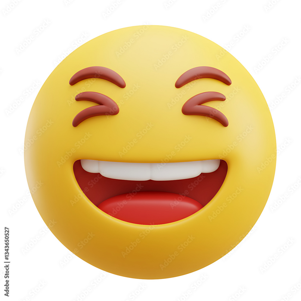 joyful 3D emoji laughing heartily expressing pure happiness and amusement joyful 3D emoji laughing heartily expressing pure happiness and amusement