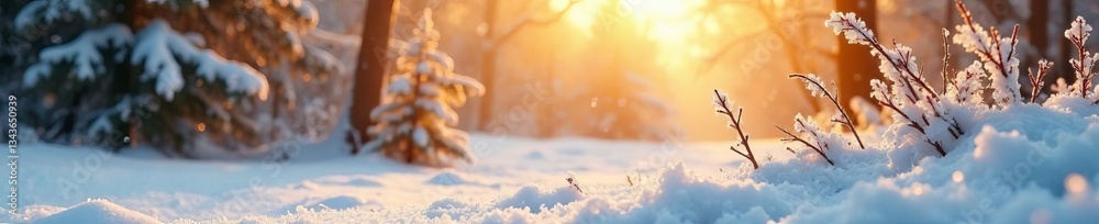 Fototapeta premium Luxurious gold and white winter scene with glistening frost, gold, white, winter