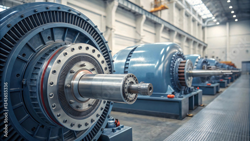 Industrial machinery with large electric motors in a modern manufacturing facility