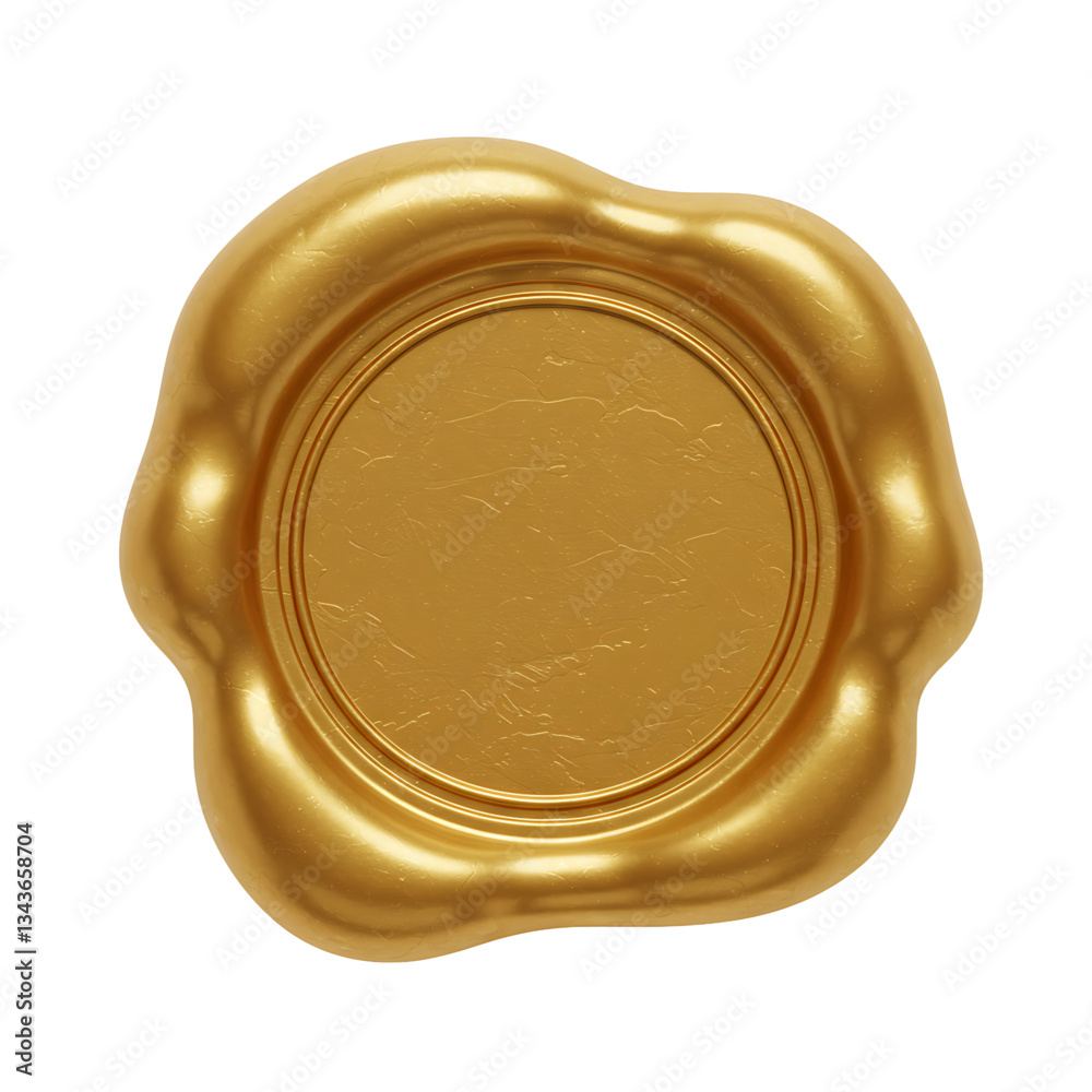gold wax seal isolated on white, blank gold wax seal gold wax seal isolated on white, blank gold wax seal