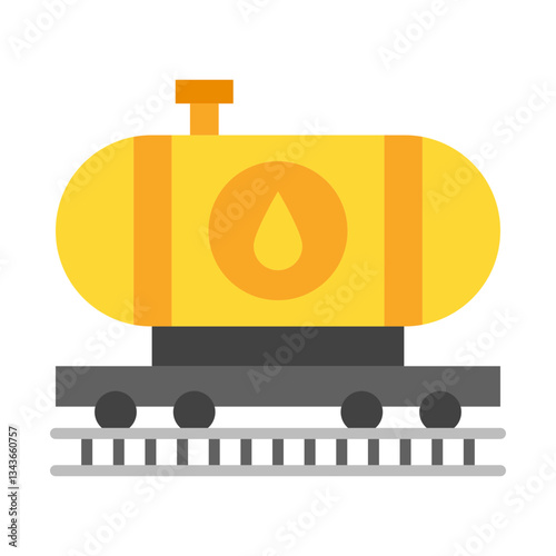 Train Fueling flat icon