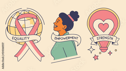 flat stickers collection for international women