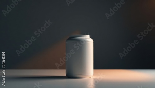 Product against dark gray background with soft warm light and deep shadow, modern product display, beautiful lights, beautiful product photography