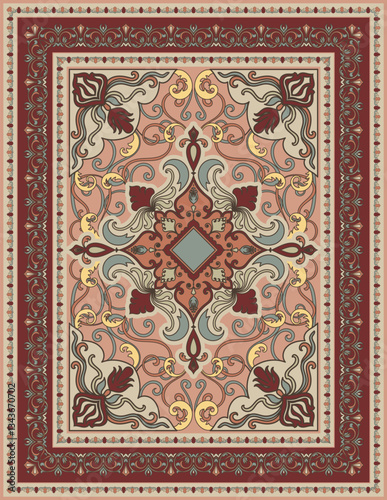 Persian Carpet Vector Design Carpet for Room Decoration