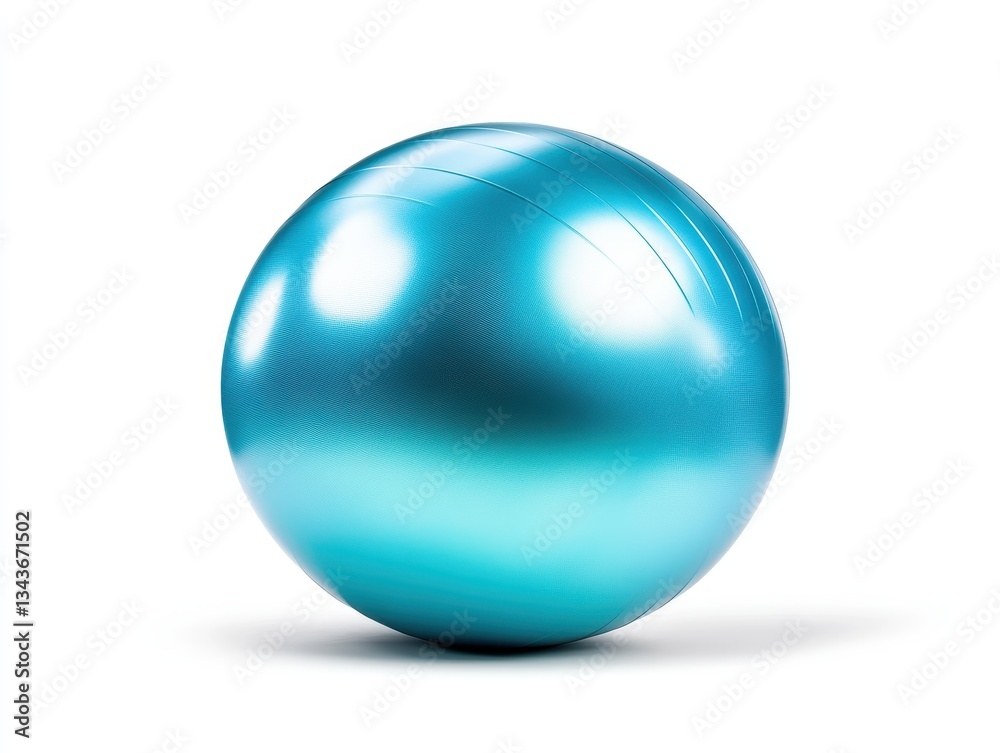 Obraz premium Shiny teal sphere, isolated on white.