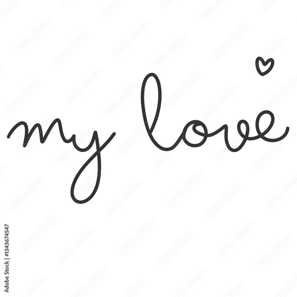 My Love Phrase Typography Design My Love Phrase Typography Design