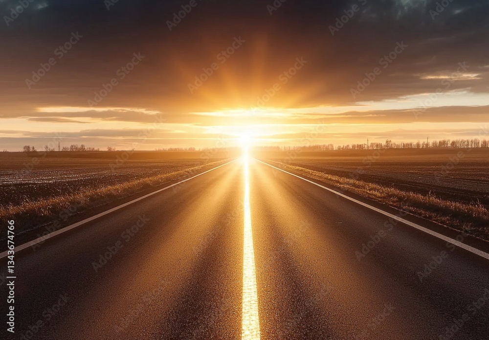 A long highway invites travelers to explore future destinations. A long highway invites travelers to explore future destinations.