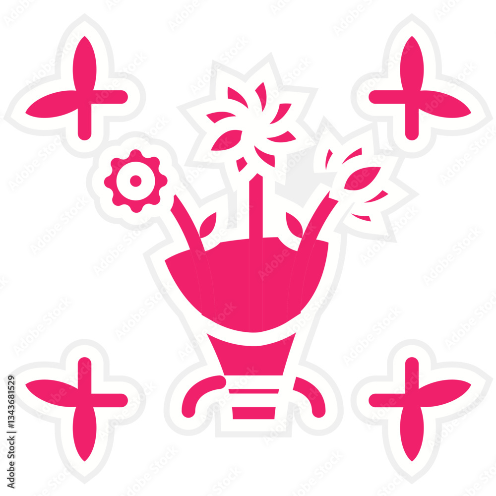 Obraz premium Vector Design Flower Bouquet Icon Style