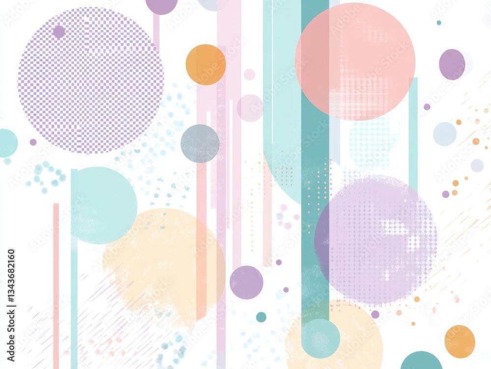 Pastel Geometric Circles Abstract Art Soft Hues Design Pastel Geometric Circles Abstract Art Soft Hues Design