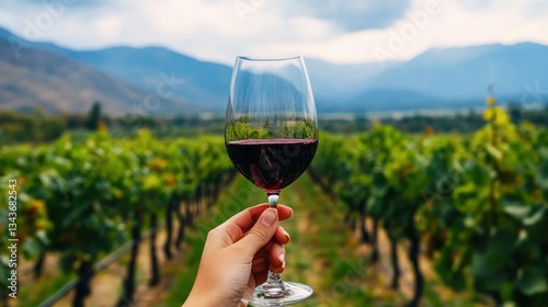 Carmenere wine tasting amidst scenic Chilean vineyards in summer