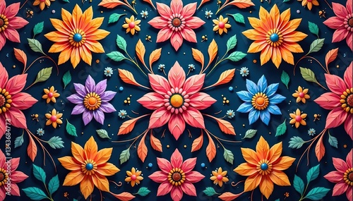 Wallpaper Mural Intricate floral design, repeating seamlessly , colorful, soft Torontodigital.ca