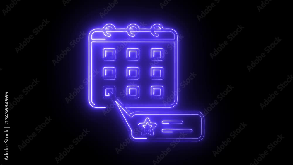 Glowing neon determination icon isolated on black background. HD Video motion graphic animation Glowing neon determination icon isolated on black background. HD Video motion graphic animation