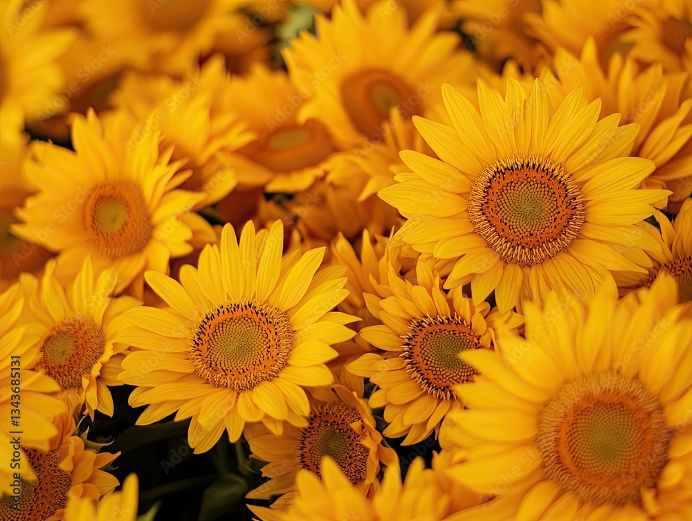 Sunflowers Blooming in Summer Field. Sunflowers Blooming in Summer Field.