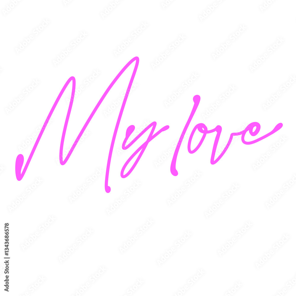 My Love Phrase Typography Design