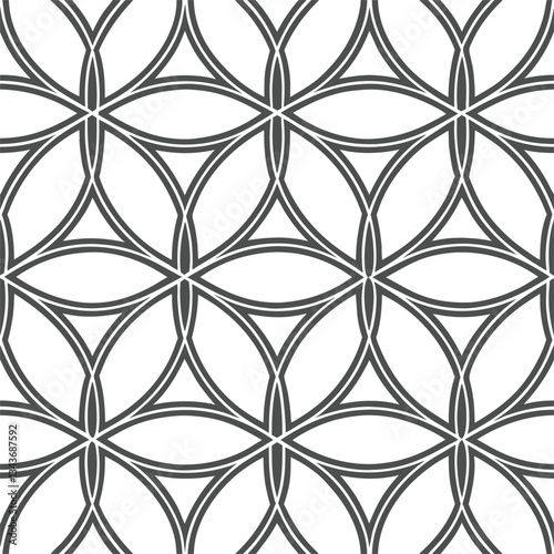 Seamless Geometric and Optical Illusion Patterns in Black and White