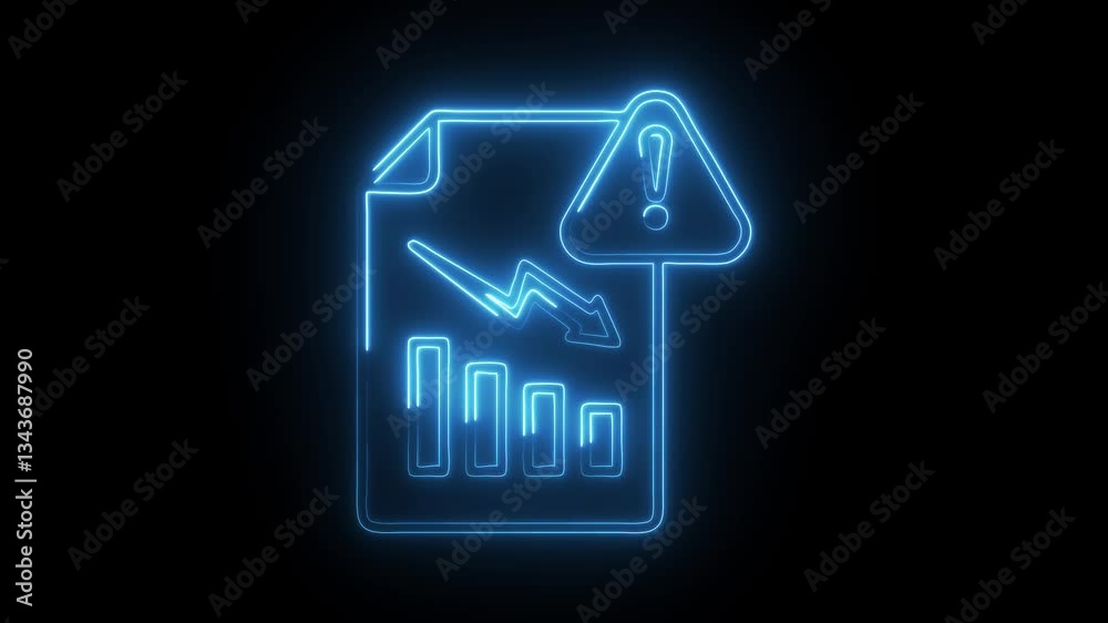 Glowing neon crisis management icon isolated on black background. HD Video motion graphic animation Glowing neon crisis management icon isolated on black background. HD Video motion graphic animation