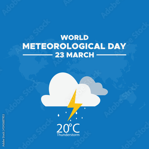 World Meteorological Day, 23rd March, banner, poster, social media post, vector illustration