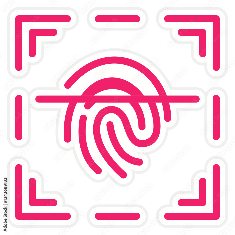 Vector Design Fingerprint Scan Icon Style Vector Design Fingerprint Scan Icon Style