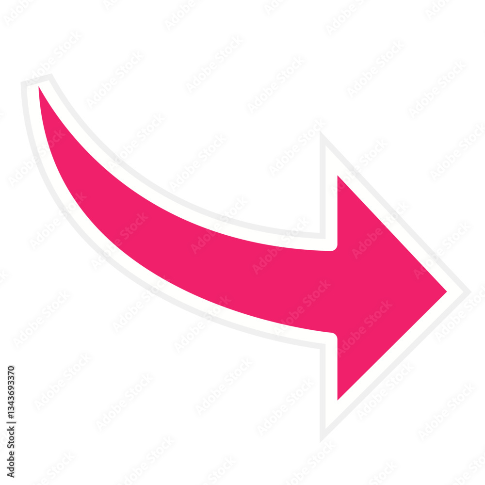 Vector Design Curved Right Icon Style Vector Design Curved Right Icon Style