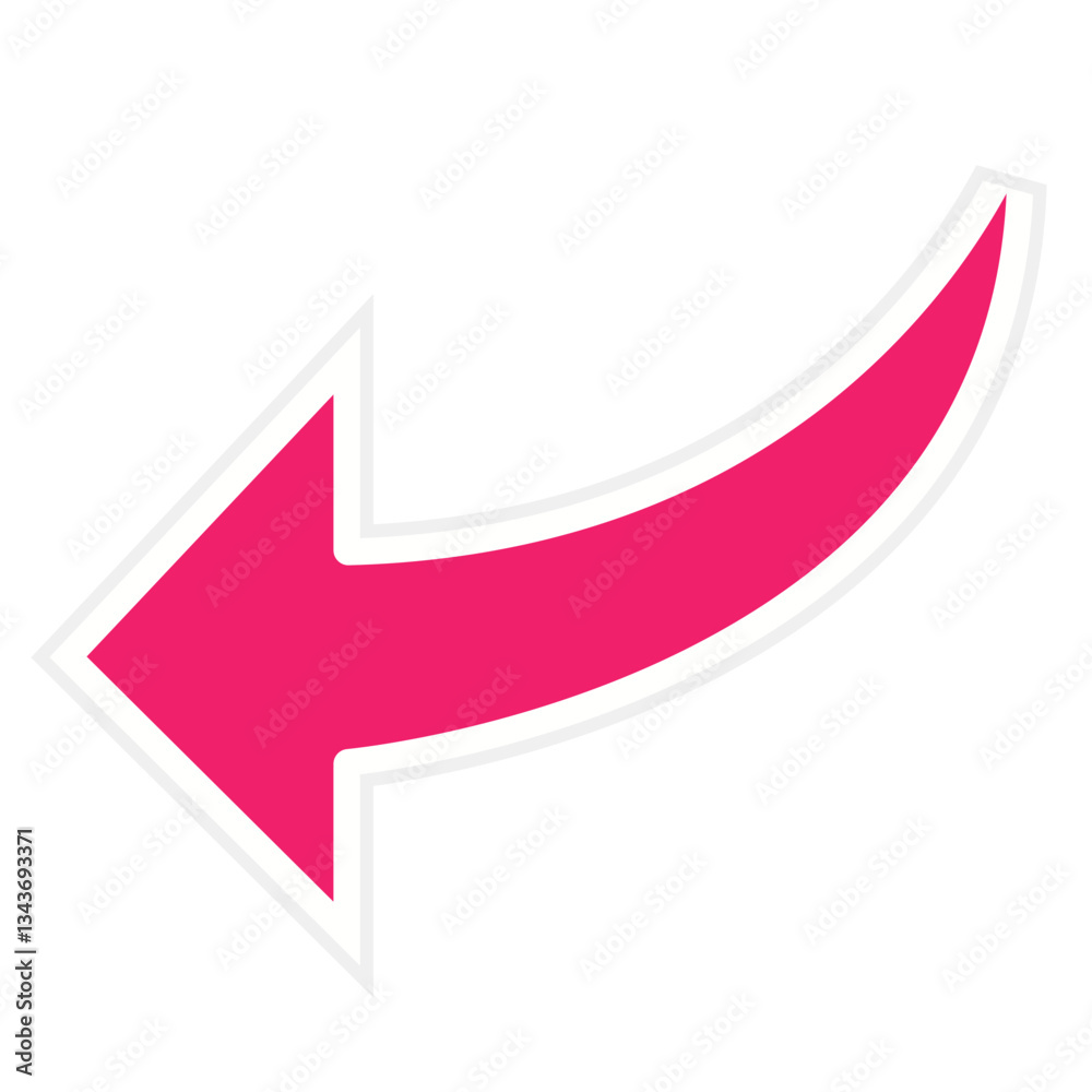 Vector Design Curved Left Icon Style Vector Design Curved Left Icon Style