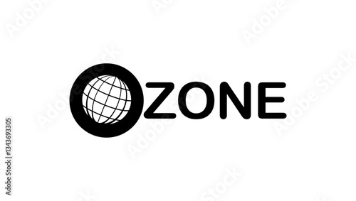 ozone lettering , black isolated silhouette