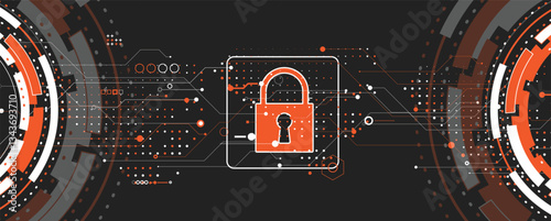 Cyber security circuit background