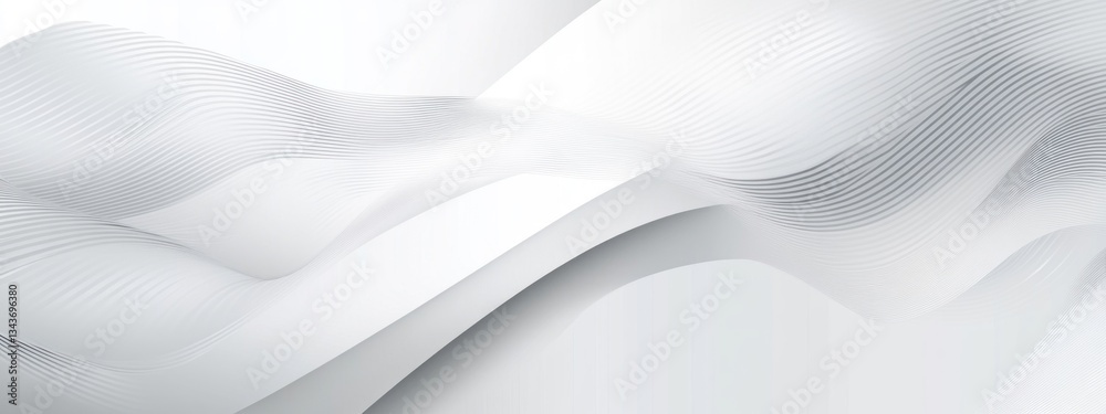 White abstract artwork with flowing lines and shaded surfaces White abstract artwork with flowing lines and shaded surfaces