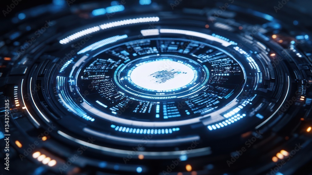 Futuristic digital interface, technology, abstract, circular, glowing, display, data, system Futuristic digital interface, technology, abstract, circular, glowing, display, data, system