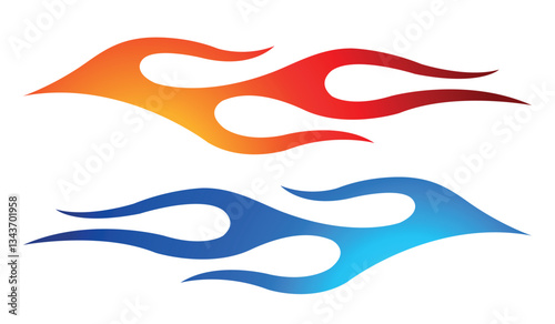Tribal fire flame race car body side vinyl sticker vector eps art image file. Burning tires and flames sport car decal. Side speed decoration for cars, auto, truck, boat, suv, motorcycle.