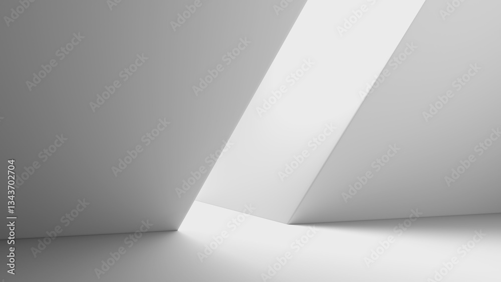 Obraz premium Abstract white geometric background. 3d render