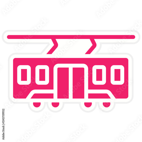 Vector Design Tramcar Icon Style