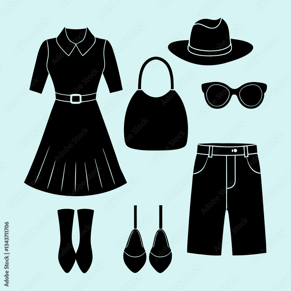 Clothing Accessories silhouette vector