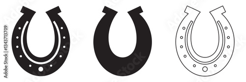 Horse and horseshoe vector silhouette, Vector Farm cowboy rodeo