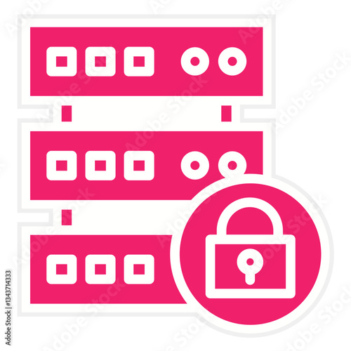 Vector Design Database Lock Icon Style