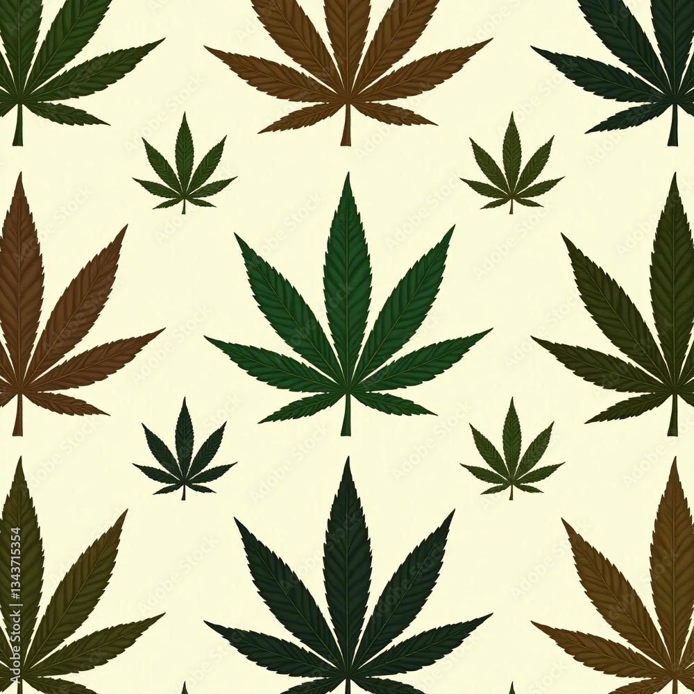 Retro style cannabis leafs seamless pattern in earthy tones, ideal for wallpaper and stationery, seamless, leaf, nature Retro style cannabis leafs seamless pattern in earthy tones, ideal for wallpaper and stationery, seamless, leaf, nature